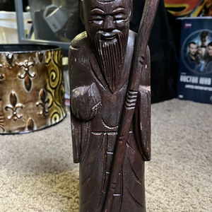 Carved Wood Asian Deity